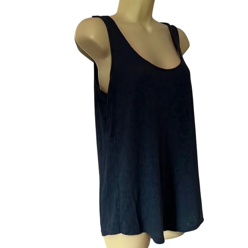 Ann Taylor Loft Steel Blue Burnout Tank Top